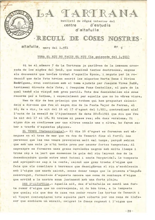 La Tartrana 9 Vora el riu no facis el niu
