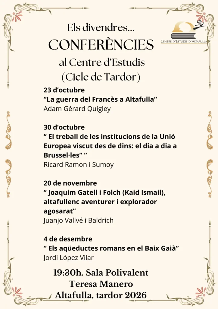Cicle Tardor 2026 Centre Estudis Altafulla